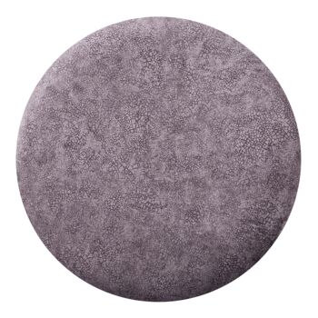 Pouf, aspect daim Pouf Pouf Ø 35 H 37 cm Pouf avec structure en fer noir mat, gris pierre 4