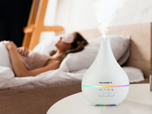 TECHANCY Oil Diffuser Humidifier 120ML,Electric Ultrasonic Air Aroma Diffusers Vaporizer，7led Color Changing Light for Large Bed Room,Home,Office