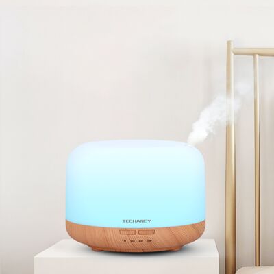 TECHANCY Humidificateur diffuseur d'huile 240ML, vaporisateur électrique de diffuseurs d'arômes d'air à ultrasons, lumière changeante de couleur 7led pour grande chambre à coucher, maison, bureau