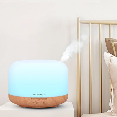 TECHANCY Oil Diffuser Humidifier 240ML,Electric Ultrasonic Air Aroma Diffusers Vaporizer，7led Color Changing Light for Large Bed Room,Home,Office