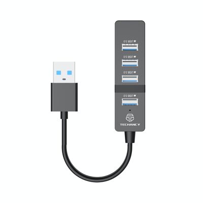 TECHANCY 4-Port USB Hub 3.0,  USB Splitter for Laptop, Ps4 Keyboard and Mouse Adapter for Dell, Asus, HP, MacBook Air, Surface Pro, Acer, Xbox, Flash Drive, Mobile HD, Console, Printer, Camera …