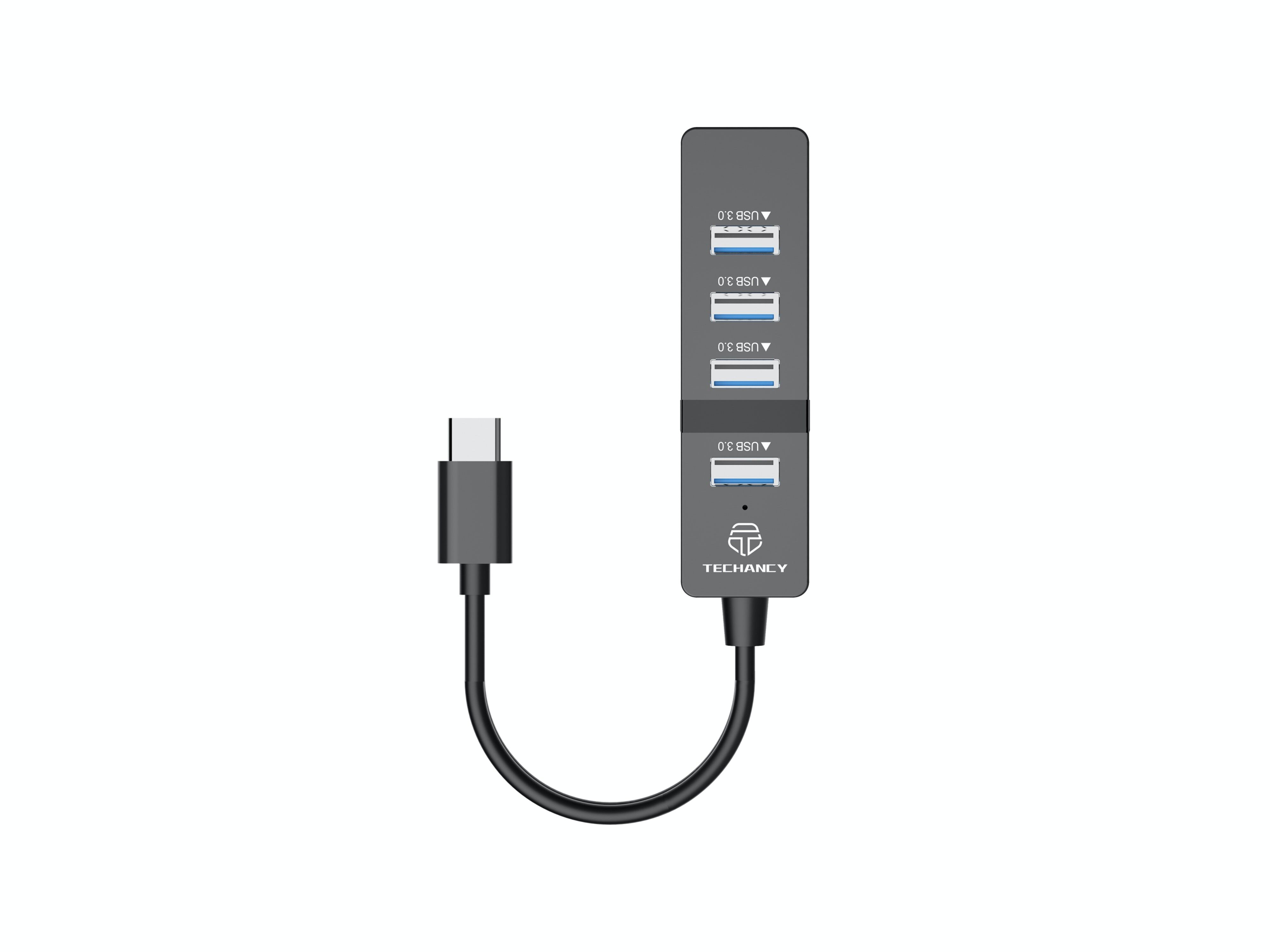 TECHANCY 4-Port USB C Hub, Type C Adapter mit 4 USB 3.0 Ports USB Type C Hub für MacBook Pro 2019/2018/2017, Google Chromebook Pixelbook, XPS, Samsung S9/S8 und weitere USB Type C Geräte