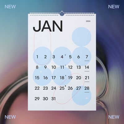 2024 Calendar | A3 | Jamcal | Premium aesthetic