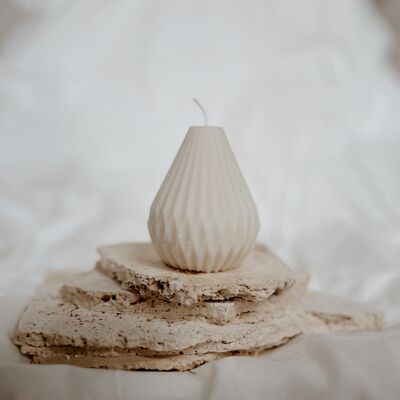Decorative candle - drop - hexagonal - pear