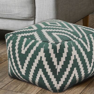 Pouf ottoman ottoman 55x37x55 cm pouf kilim coussin de sol Pérou noir taupe jaune turquoise