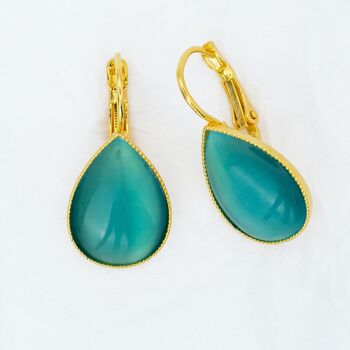 Boucles d'oreilles, plaqué or, turquoise (382.3) 1