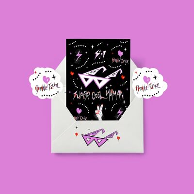 “Super Cool Maman”  FRENCH Mother’s Day Card. Mothers' Day Gift