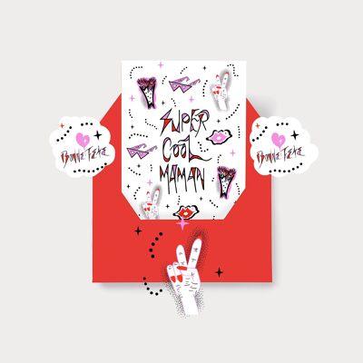 “Super Cool Maman” FRENCH Mother’s Day Card. Mother's Day Gift