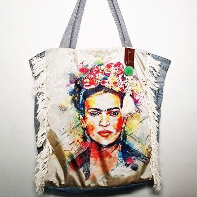 Large Frida Kahlo shopping bag 53x43 cm