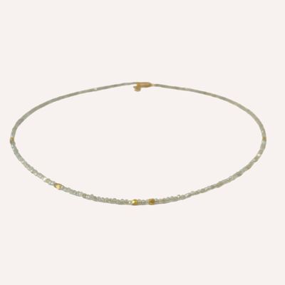 Collier Éclipse Labradorite et pépites vermeil