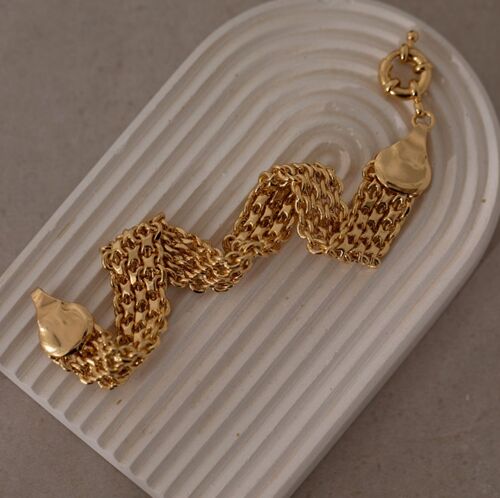 Gold Woven Chain Bracelet (18k Gold Plated)