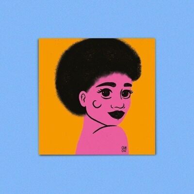 Loubna • portrait de femme afro américaine coloré, sororité, féminisme