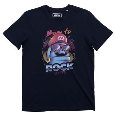 Camiseta Born To Rock - Camiseta Mario Bros. - Azul marino