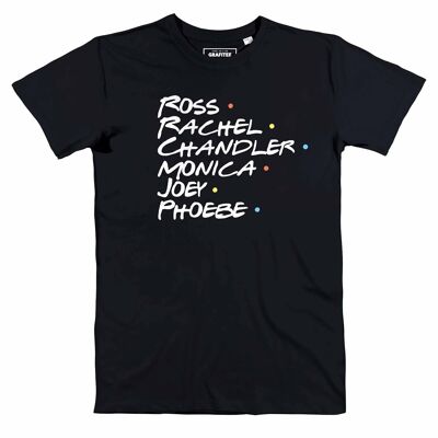 Friends Crew Tee - Camiseta gráfica de la serie de televisión - Negro