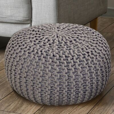 Knitted stool Pouf Ø 45 cm Pouf Pouf Coarse knit look Pouf knit Floor cushion Height 30 cm