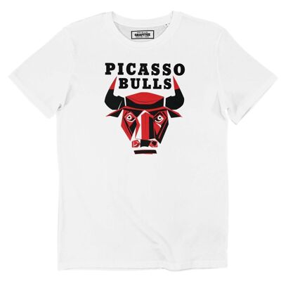 Picasso Bulls T-Shirt - Basketball-Logo-Grafik-T-Shirt