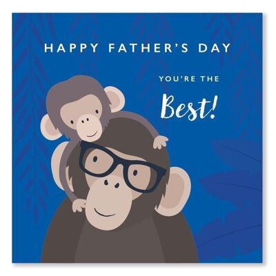 La mejor tarjeta del día del padre del chimpancé