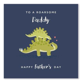 Carte de fête des pères papa / carte papa dinosaure 1