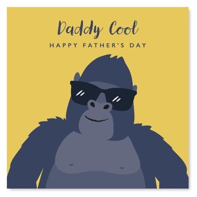 Carte de fête des pères cool papa / carte de fête des pères gorille