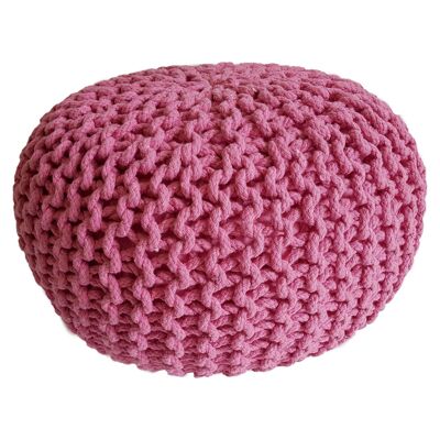 Strickhocker Pouf Ø 45 cm Sitzpouf Sitzpuff Grobstrick-Optik Pouf Strick Bodenkissen Höhe 30 cm