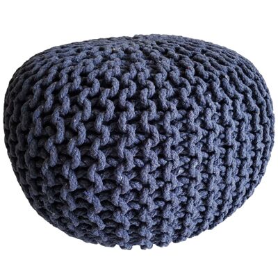 Strickhocker Pouf Ø 45 cm Sitzpouf Sitzpuff Grobstrick-Optik Pouf Strick Bodenkissen Höhe 30 cm