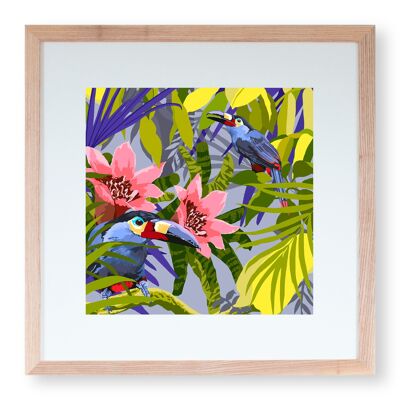 Kunstdruck „Toucans In The Jungle Series No.2“ 20 x 20 cm