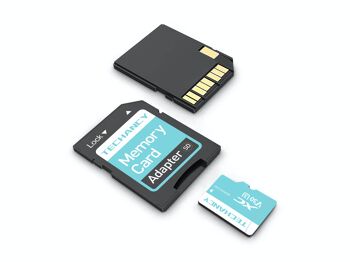 Carte mémoire microSD TECHANCY 16 Go + adaptateur SD jusqu'à 120 Mo/s, 1