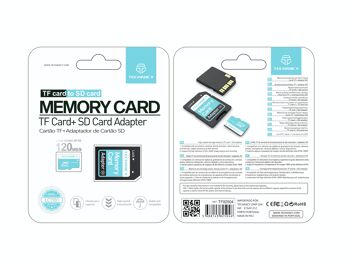 Carte mémoire microSD TECHANCY 16 Go + adaptateur SD jusqu'à 120 Mo/s, 4