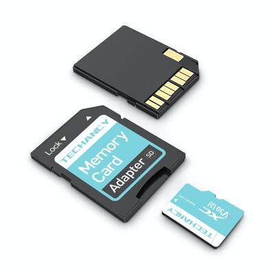 Scheda di memoria microSD TECHANCY da 64 GB + adattatore SD Prestazioni fino a 120 MB/s,