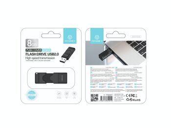 TECHANCY Clé USB 2.0 - Starling - Vitesse de lecture jusqu'à 10 Mo/s (8 Go) (Noir) 4