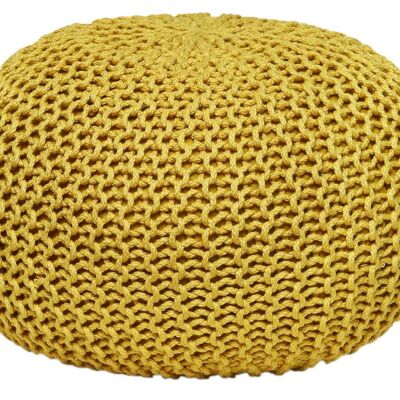 Pouf pouf tabouret tricoté pouf tricoté Ø 55cm PREMIUM intérieur terrasse piscine jardin durable