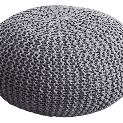 Pouf pouf knitted stool knitted pouf Ø 55cm PREMIUM indoor terrace pool garden sustainable