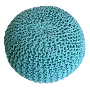 Pouf Ø 55 cm tabouret tricoté pouf pouf coussin de sol aspect tricot grossier durable hauteur extra haute 3 3