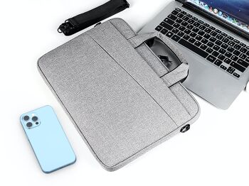 TECHANCY Laptop Sleeve Bag 14.1/15.4 Pouces Housse de Transport, Housse de Protection 360° Compatible avec Lenovo Asus Acer Dell Hp Notebook avec Bandoulière pour Hommes Femmes, Étanche 3