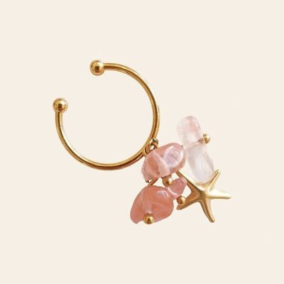 Rachel Ring, Rose Quartz and Star Charm