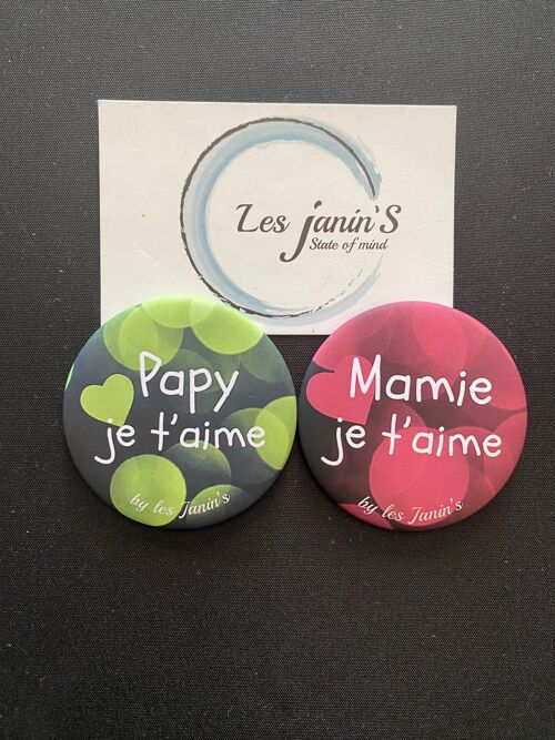 2 Magnets 56mm Papy/Mamy