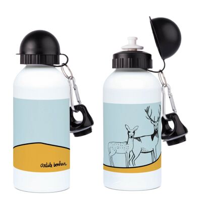 Botella de agua para niños | ciervos y ciervas | Botella de aluminio | Botella de agua personalizable | Botella de agua personalizable | botella de agua deportiva