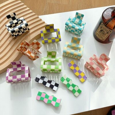 Checkerboard Fashion Mini Hair Clip