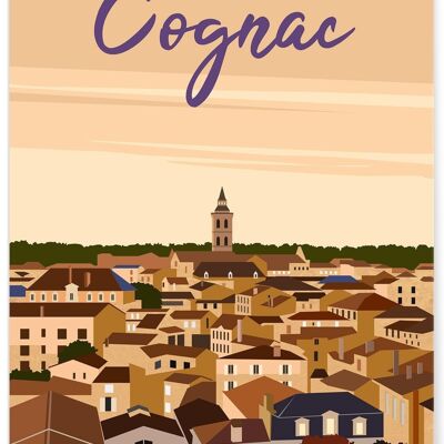 Illustration poster of the city of Cognac