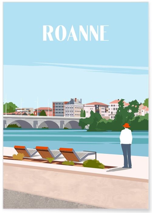 Affiche illustration de la ville de Roanne