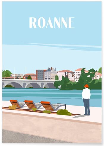 Affiche illustration de la ville de Roanne 1