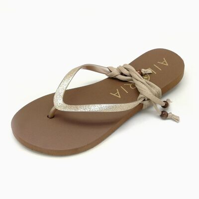 PAMPELONNE thong sandals gold - size 41