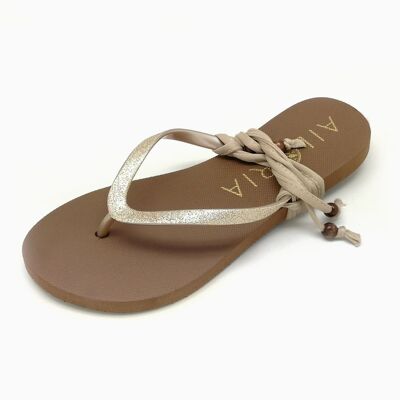 PAMPELONNE Zehensandalen gold - Größe 41