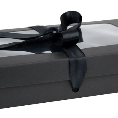 27 x 16 x 6 cm Black Box & Black Ribbon - Pack of 12