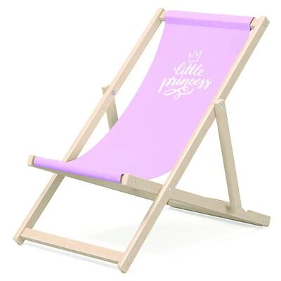 Children's deckchair for garden - Premium deckchair for children in wood for balcony and beach - Sunlounger for children - modern design - Sunbed for children outdoors - motif Little princes