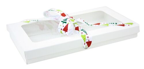21 x 12.5 x 2.5 cm White Box & White Tree Ribbon Pack of 12