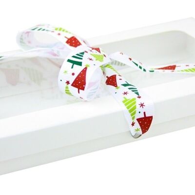 21 x 12.5 x 2.5 cm White Box & White Tree Ribbon Pack of 12