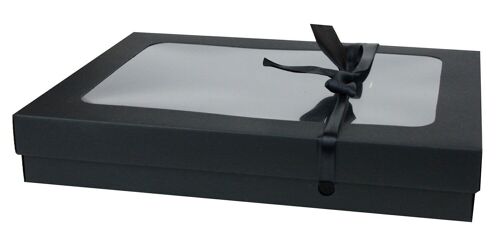 29.5 x 22 x 4.5 cm Black Box & Black Ribbon - Pack of 12