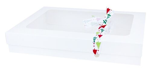 29.5 x 22 x 4.5 cm White Box & White Tree Ribbon Pack of 12