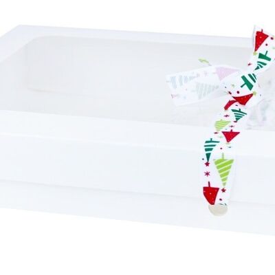 29.5 x 22 x 4.5 cm White Box & White Tree Ribbon Pack of 12